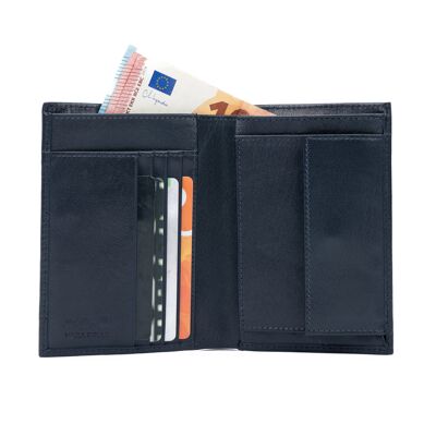 K11027DB | Men's Pocket Wallet in Genuine Leather Col. Blue