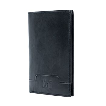 K11027AB | Portefeuille de Poche Homme en Cuir Véritable Col. Noir 2