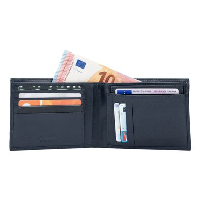 K11006DB | Men's Wallet in Genuine Leather Col. Blue