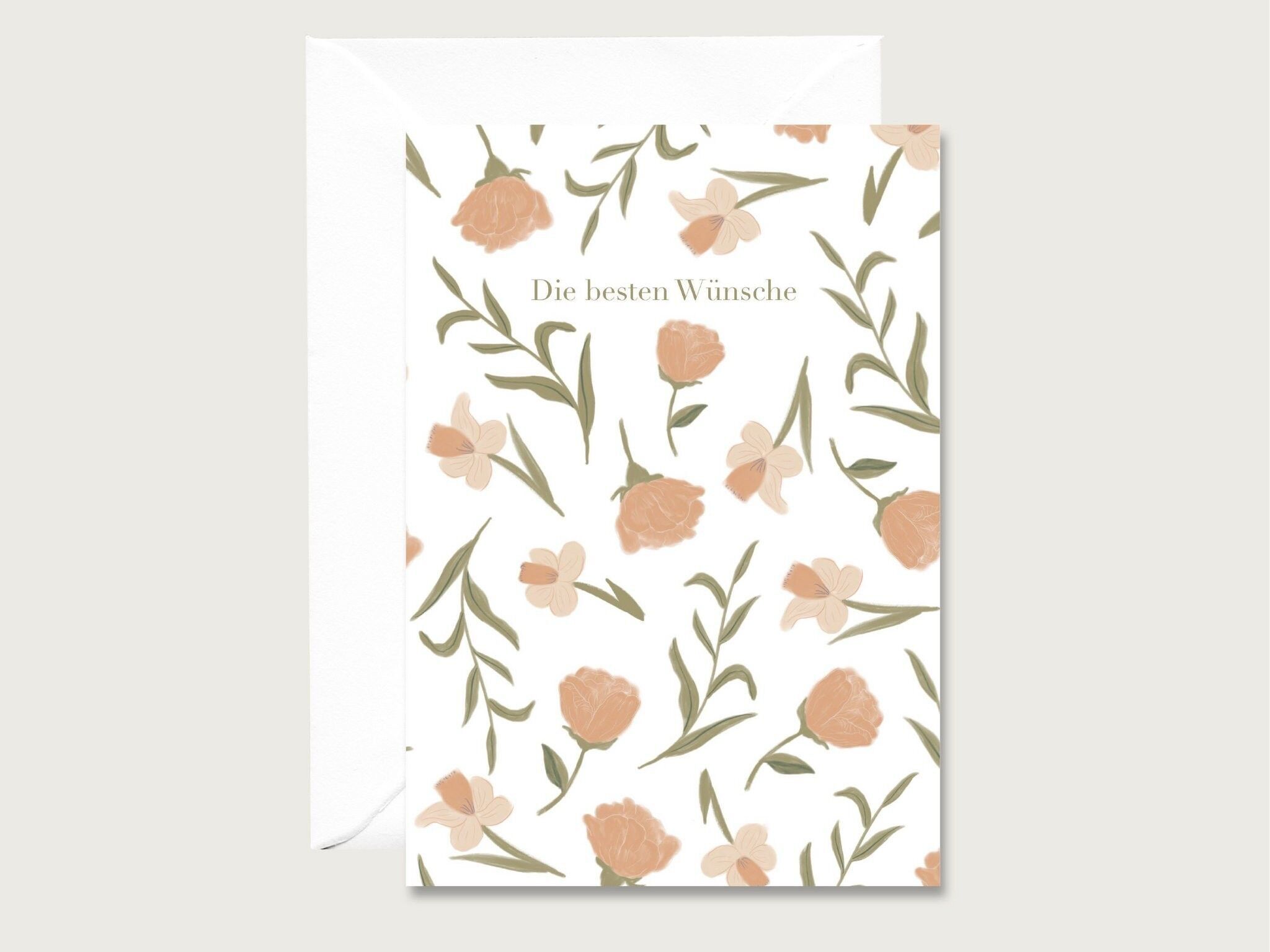 Neutral card "The best wishes - flowers" Mother's Day birthday greeting card folding card HEART & PAPER