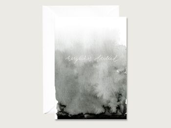 Carte de deuil, carte de condoléances, carte de condoléances "sincères condoléances", carte de voeux, carte pliante, coeur & papier 2