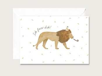 Carte d'anniversaire "Je te célèbre" carte de voeux d'anniversaire lion carte pliante COEUR & PAPIER 4