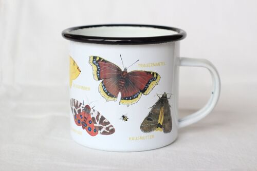 Emaille Tasse Schmetterlinge