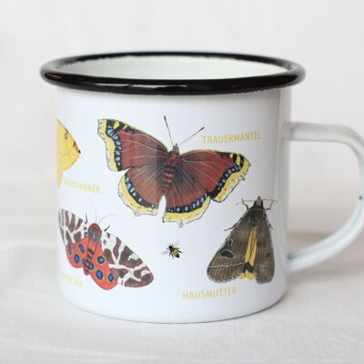 Emaille Tasse Schmetterlinge