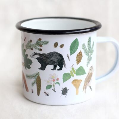 Taza Esmaltada Bosque