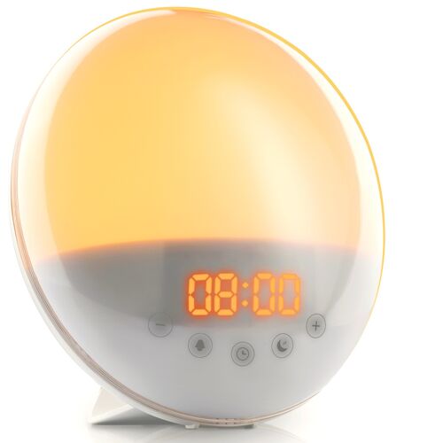 Reloj despertador digital con simulación de amanecer