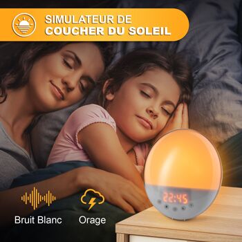 Achat Simulateur d'Aube Haute Fidélité – Pour un Éveil en Lumière – Réveil  Lumineux avec Mode Nuit Noire – Simulation Lumière Soleil, Crépuscule,  Lampe Chevet Radio en gros