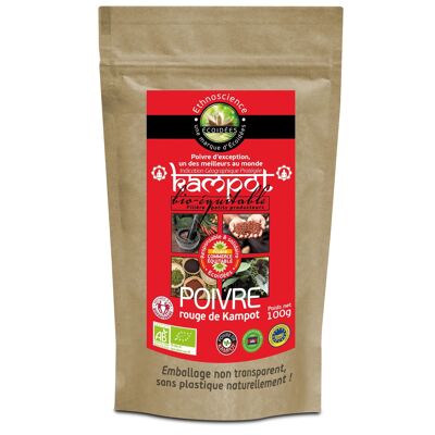 Poivre Blanc de Kampot Bio - 50 g sous vide sachet kraft recyclé - Originel