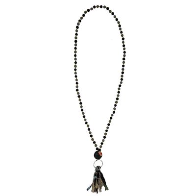 Kantha Necklace Noir Tassel