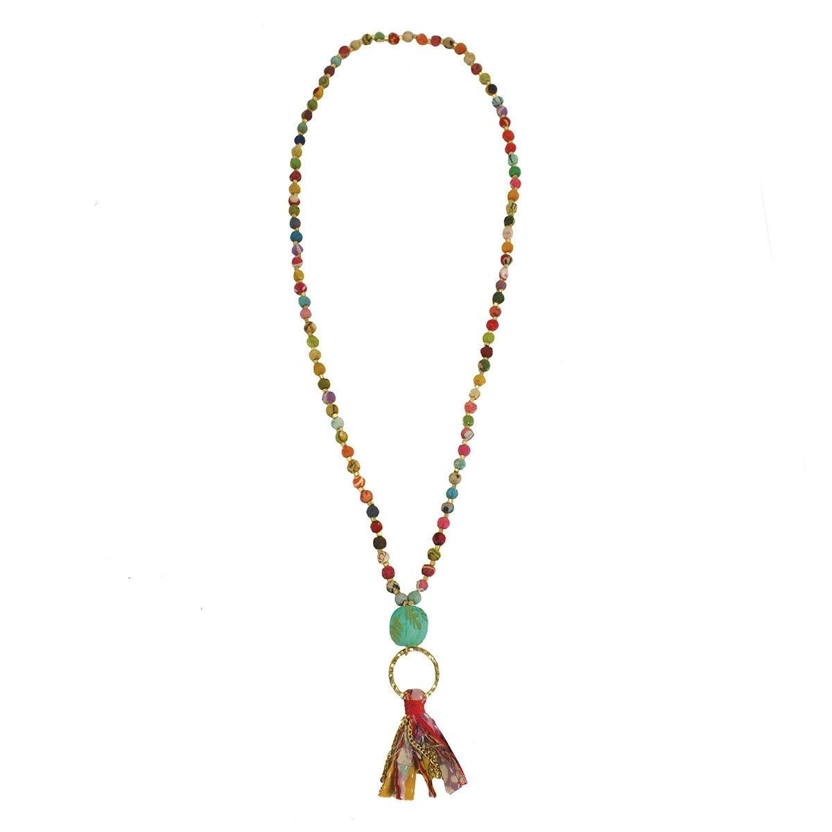 Kantha Tassel Necklace