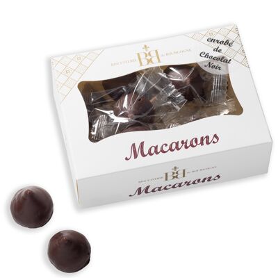 Caja de 120 g de mini macarrones bañados en chocolate a la antigua usanza