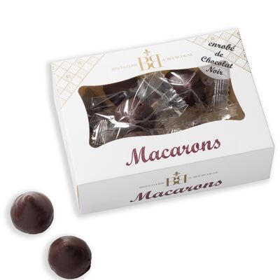 Caja de 120 g de mini macarrones bañados en chocolate a la antigua usanza