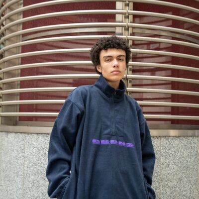 Fleece In Navy With Purple DBDNS Embroidery