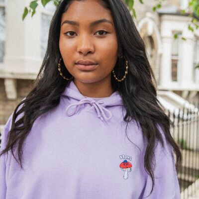 Hoodie in Lilac with Bro Shroom Embroidery