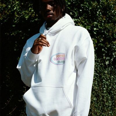 White Hoodie With Super Soaker Print