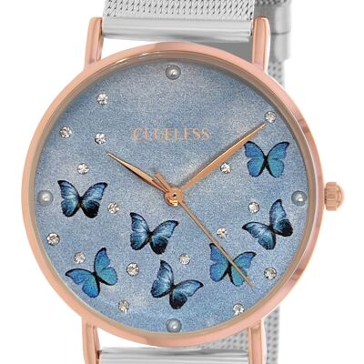 MONTRE-DECO -ACIER MESH ROSE/ARGENTE |BCL10624-300