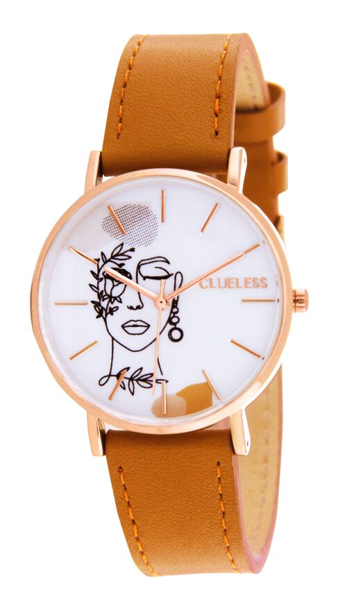 MONTRE-DECO -CUIR RoseDORE/Camel |BCL10712-002