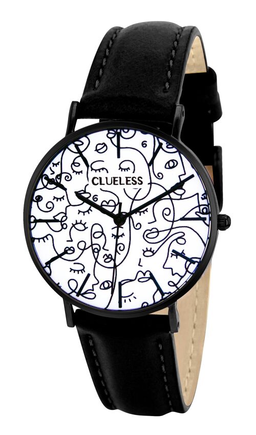 MONTRE-DECO -CUIR Noir/Noir |BCL10712-003