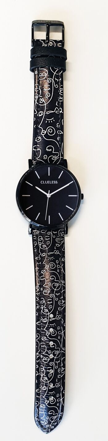 MONTRE-DECO -CUIR Noir/Noir |BCL10722-007 2