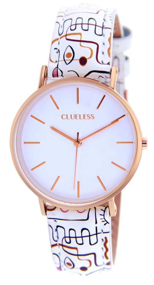 MONTRE-DECO -CUIR Rose/Blanc |BCL10722-008