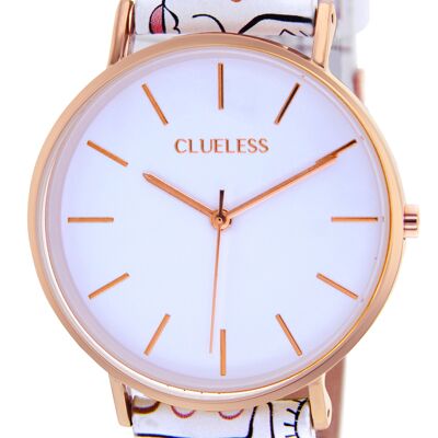 MONTRE-DECO -CUIR Rose/Blanc |BCL10722-008