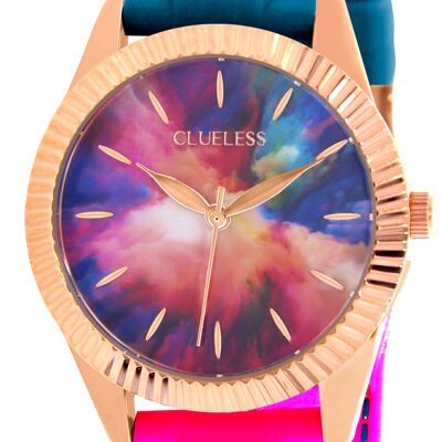 MONTRE-Rainbow -silicone  BLEU FUSHIA / ROSE DORE|BCL10749-003