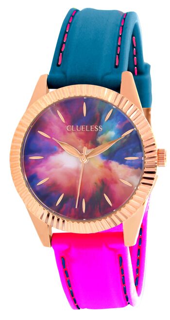 MONTRE-Rainbow -silicone  BLEU FUSHIA / ROSE DORE|BCL10749-003 1