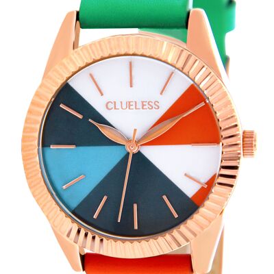 MONTRE-Colorfull -Coffrets Cuir Acier bleu orange / ROSE DORE|BCL10750-003