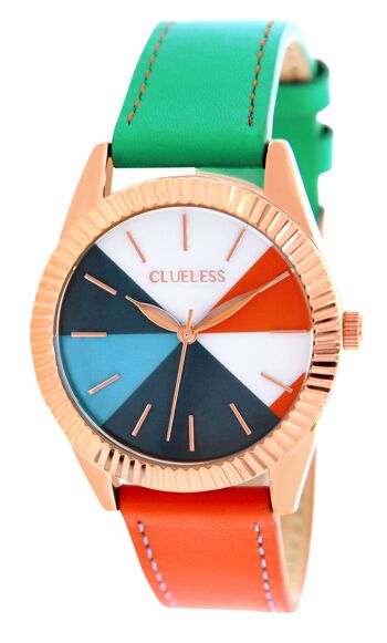 MONTRE-Colorfull -Coffrets Cuir Acier bleu orange / ROSE DORE|BCL10750-003 1