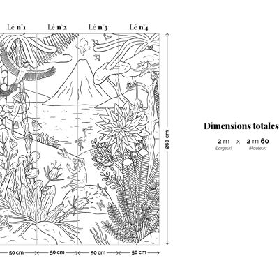 Maravilhas panoramic wallpaper - black and white (2 x 2.60 m)