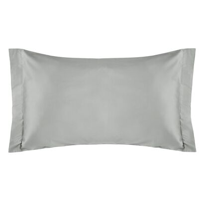 Set Of 2 Pillowcases, Cotton Satin, Pearl Grey
