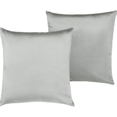 Almohada, satén de algodón, gris perla