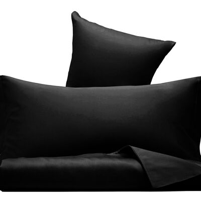 Duvet Set, Cotton Satin, Black