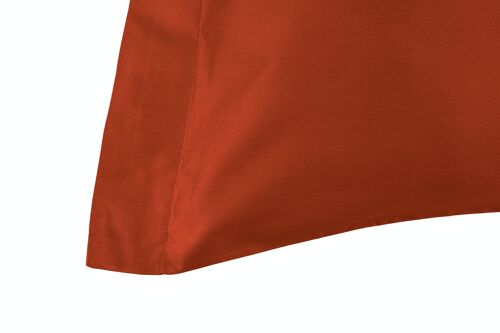 Set Of 2 Pillowcases, Cotton Satin, Brik Red
