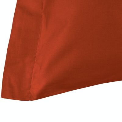 Lot de 2 taies d'oreiller, satin de coton, rouge brique