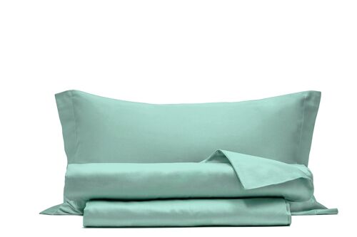Fitted Sheet, Cotton Satin, Water Green