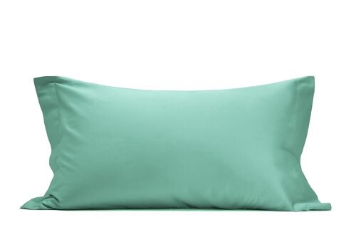 Set Of 2 Pillowcases, Cotton Satin, Water Green