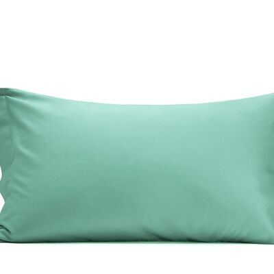 Set Of 2 Pillowcases, Cotton Satin, Water Green