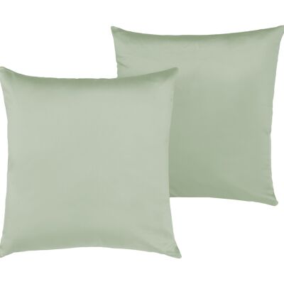 Oreiller, satin de coton, vert lac