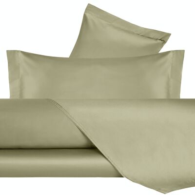 Sheets Set, Cotton Satin, Olive Green