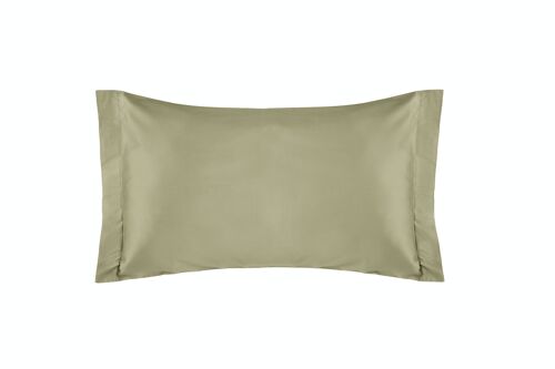 Set Of 2 Pillowcases, Cotton Satin, Olive Green