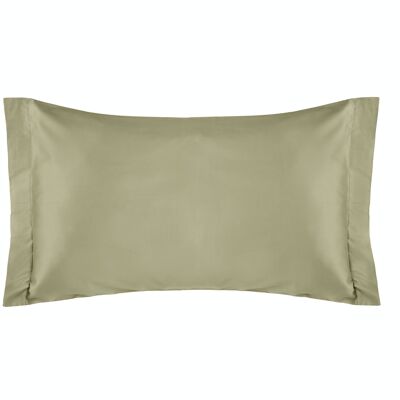 Set Of 2 Pillowcases, Cotton Satin, Olive Green