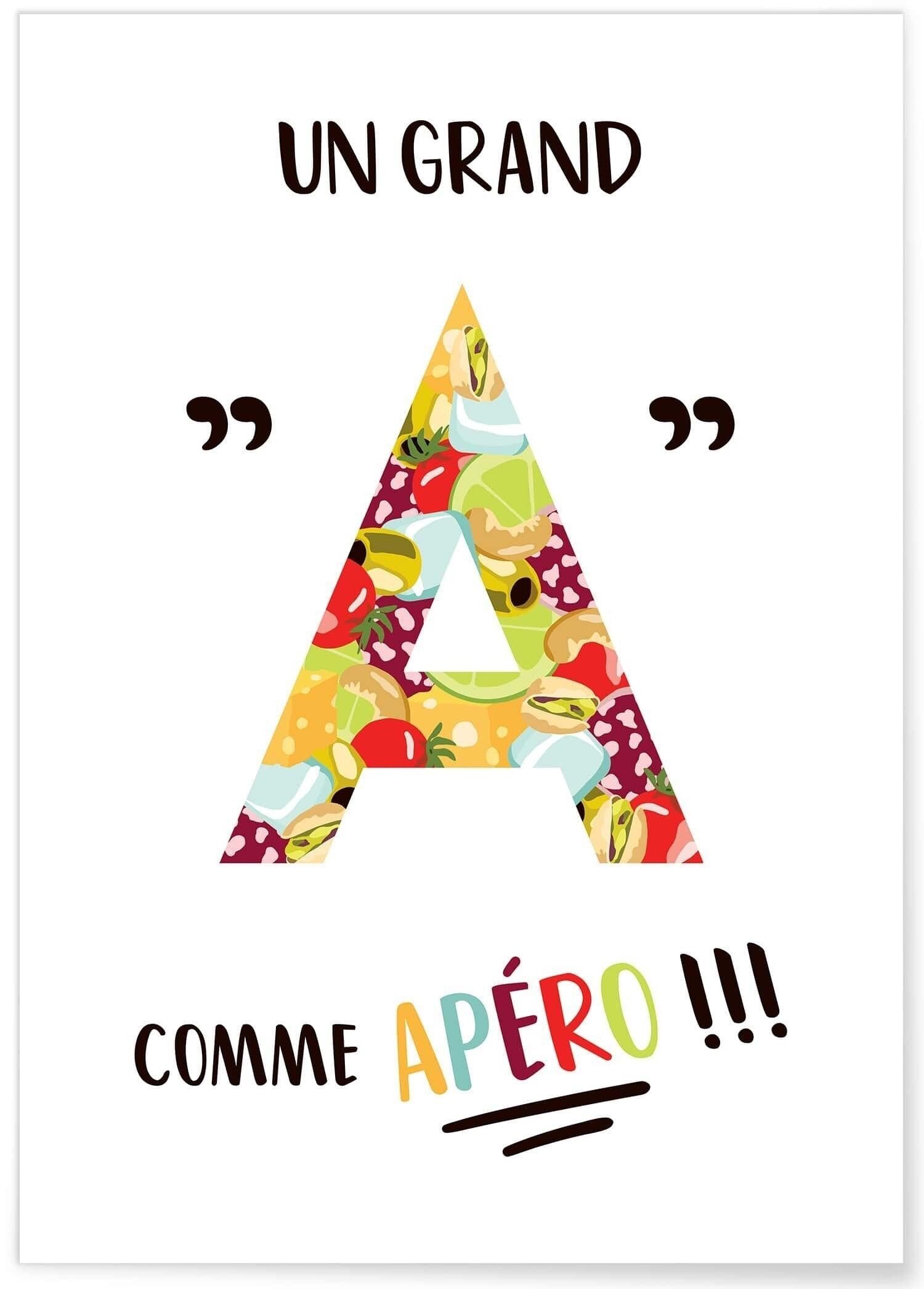 Poster Un grand A comme Apéro - Humor