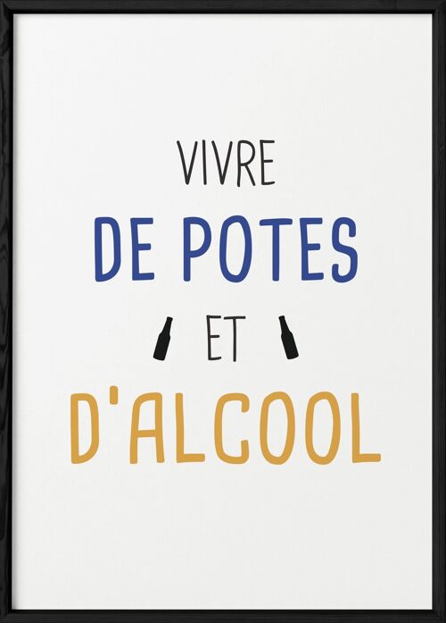 Affiche "Vivre de potes et d'alcool"