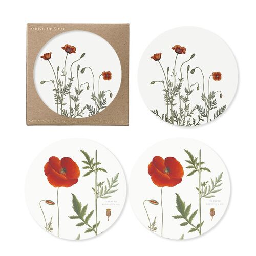 Coasters - Poppy - 4-pack