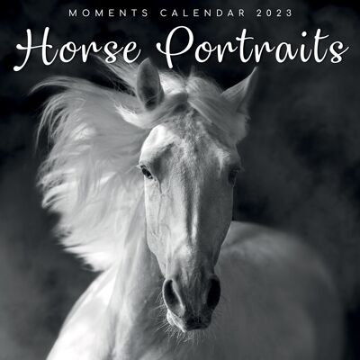 Calendar 2023 Black and white horses