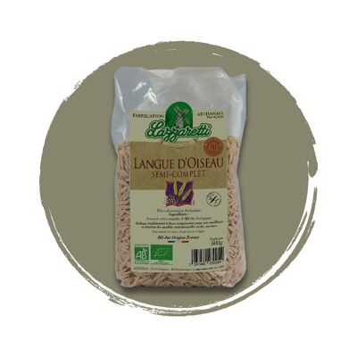 Pasta, Vogelzunge, 1/2 voll, Reisform, Bio, französischer Weizen