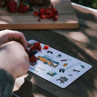 Formica breakfast board with camping motifs – 1 PU = 5 pieces