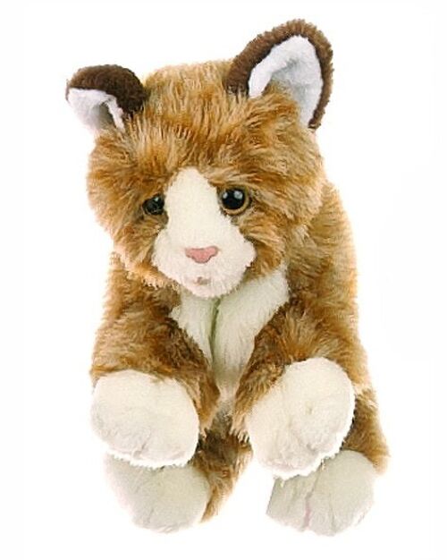 Kleine braune Katze W044 / Handpuppe / Handspieltier