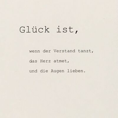 Postkarte *glück ist...*